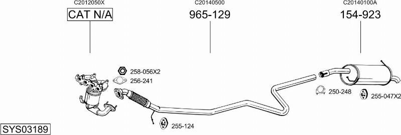 Bosal SYS03189 - Система випуску ОГ autocars.com.ua