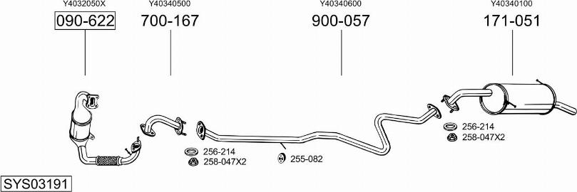 Bosal SYS03191 - Система випуску ОГ autocars.com.ua