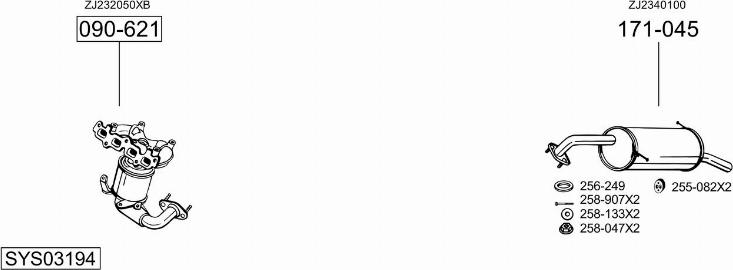 Bosal SYS03194 - Система випуску ОГ autocars.com.ua