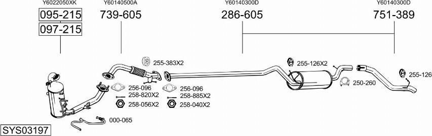 Bosal SYS03197 - Система выпуска ОГ avtokuzovplus.com.ua