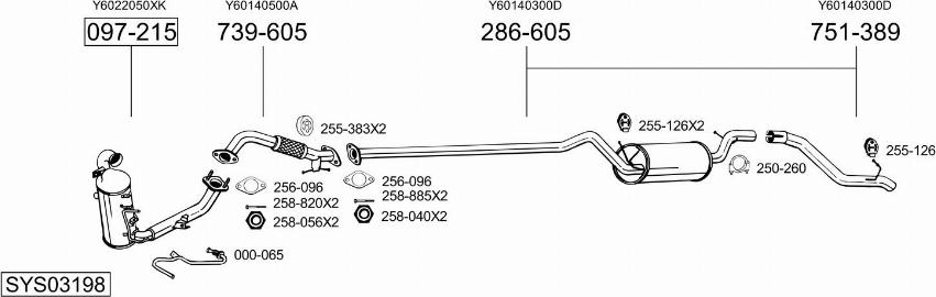 Bosal SYS03198 - Система выпуска ОГ avtokuzovplus.com.ua