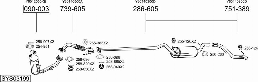 Bosal SYS03199 - Система выпуска ОГ avtokuzovplus.com.ua