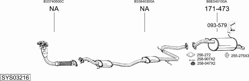 Bosal SYS03216 - Система выпуска ОГ avtokuzovplus.com.ua