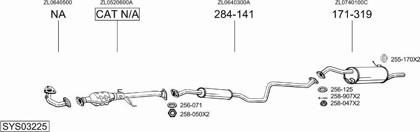 Bosal SYS03225 - Система випуску ОГ autocars.com.ua