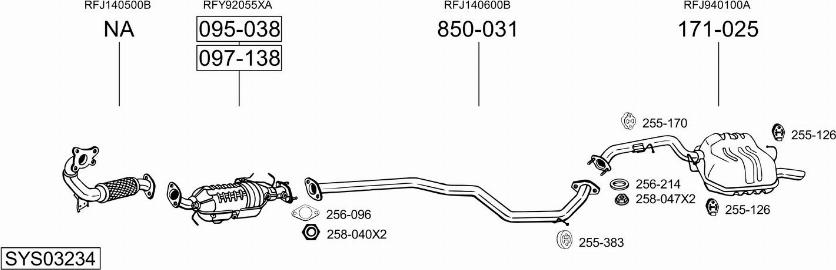 Bosal SYS03234 - Система випуску ОГ autocars.com.ua