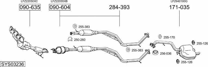 Bosal SYS03236 - Система выпуска ОГ autodnr.net