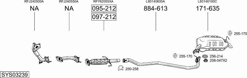 Bosal SYS03239 - Система випуску ОГ autocars.com.ua