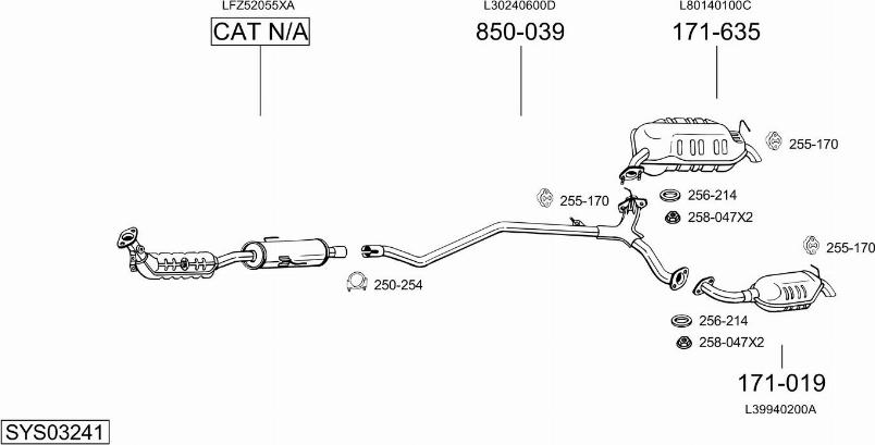 Bosal SYS03241 - Система випуску ОГ autocars.com.ua