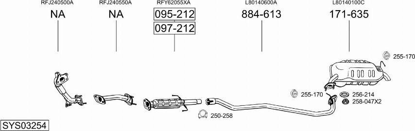 Bosal SYS03254 - Система выпуска ОГ avtokuzovplus.com.ua