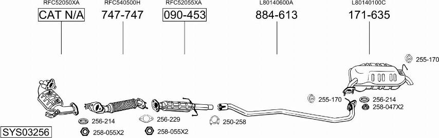 Bosal SYS03256 - Система выпуска ОГ avtokuzovplus.com.ua