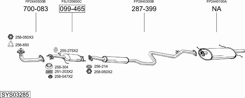 Bosal SYS03285 - Система випуску ОГ autocars.com.ua