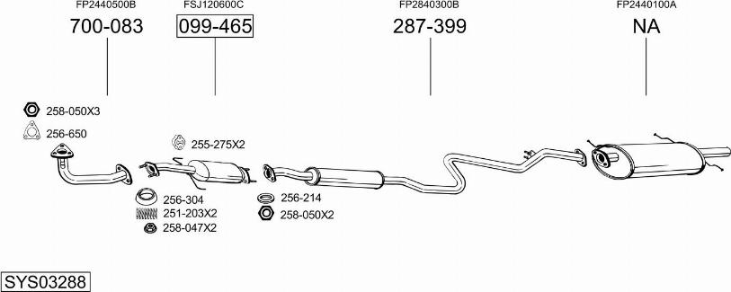 Bosal SYS03288 - Система випуску ОГ autocars.com.ua