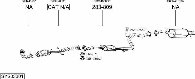 Bosal SYS03301 - Система випуску ОГ autocars.com.ua