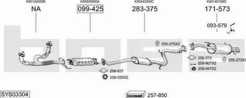 Bosal SYS03304 - Система випуску ОГ autocars.com.ua