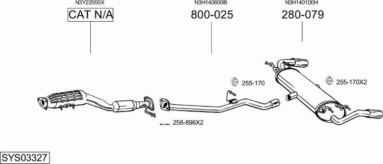 Bosal SYS03327 - Система випуску ОГ autocars.com.ua