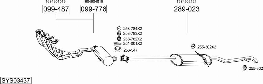 Bosal SYS03437 - Система випуску ОГ autocars.com.ua