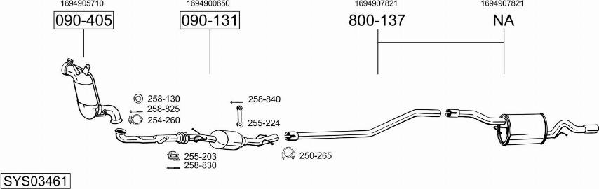 Bosal SYS03461 - Система випуску ОГ autocars.com.ua