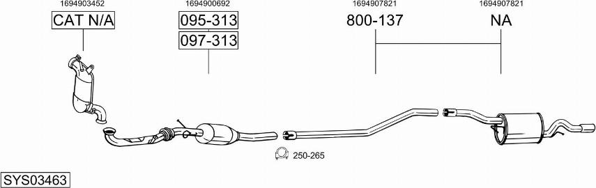 Bosal SYS03463 - Система випуску ОГ autocars.com.ua