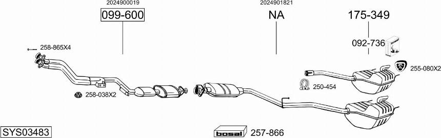 Bosal SYS03483 - Система выпуска ОГ autodnr.net