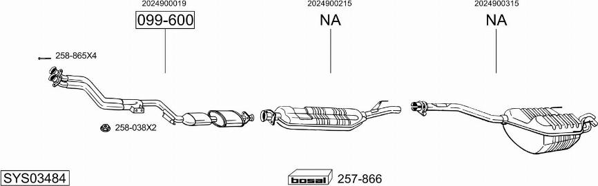 Bosal SYS03484 - Система выпуска ОГ autodnr.net