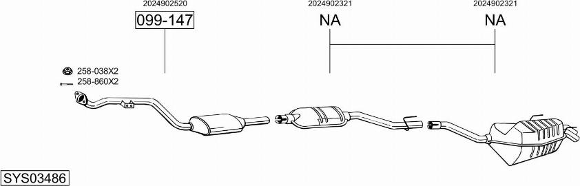 Bosal SYS03486 - Система выпуска ОГ autodnr.net