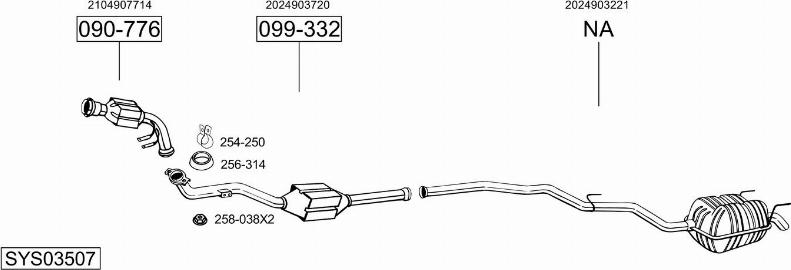 Bosal SYS03507 - Система выпуска ОГ avtokuzovplus.com.ua