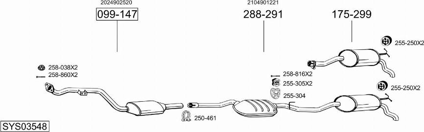 Bosal SYS03548 - Система выпуска ОГ avtokuzovplus.com.ua