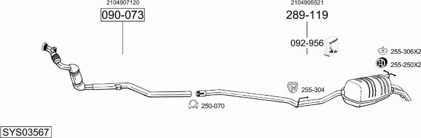 Bosal SYS03567 - Система випуску ОГ autocars.com.ua