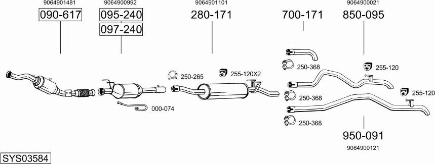 Bosal SYS03584 - Система выпуска ОГ autodnr.net