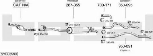 Bosal SYS03589 - Система випуску ОГ autocars.com.ua