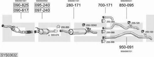 Bosal SYS03632 - Система випуску ОГ autocars.com.ua