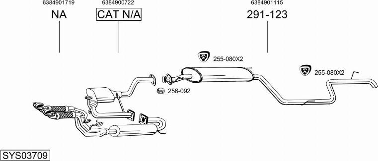 Bosal SYS03709 - Система випуску ОГ autocars.com.ua