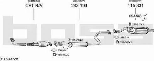 Bosal SYS03728 - Система випуску ОГ autocars.com.ua