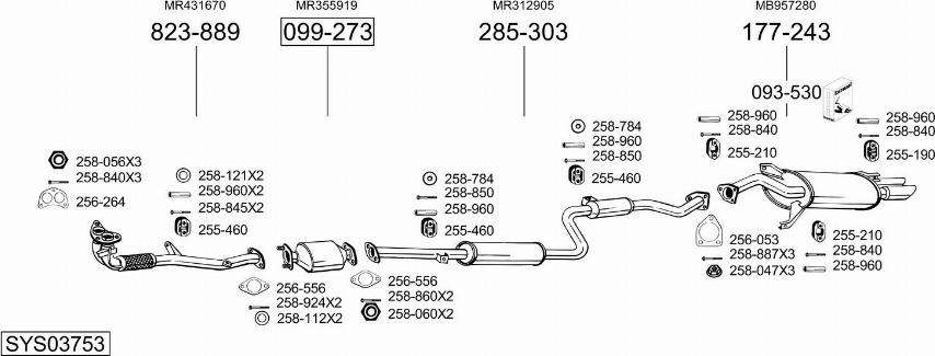 Bosal SYS03753 - Система випуску ОГ autocars.com.ua