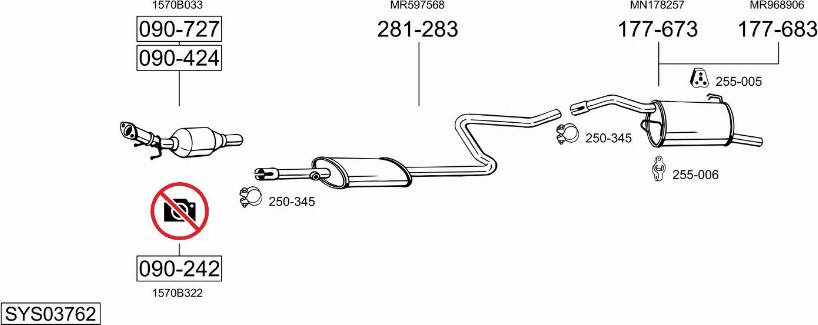 Bosal SYS03762 - Система випуску ОГ autocars.com.ua