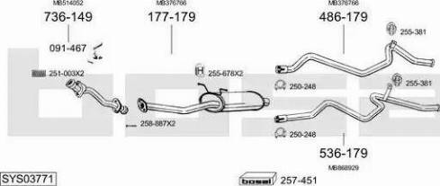 Bosal SYS03771 - Система випуску ОГ autocars.com.ua