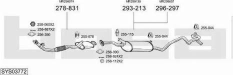 Bosal SYS03772 - Система випуску ОГ autocars.com.ua