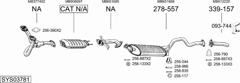 Bosal SYS03781 - Система випуску ОГ autocars.com.ua