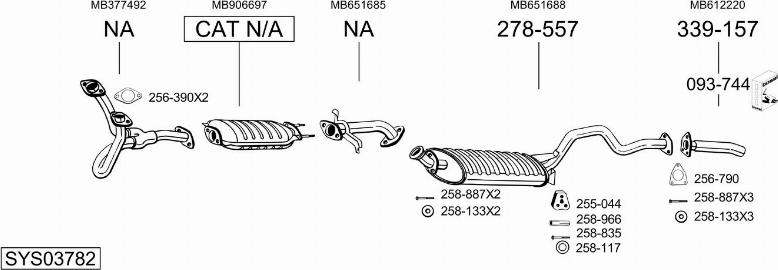 Bosal SYS03782 - Система випуску ОГ autocars.com.ua