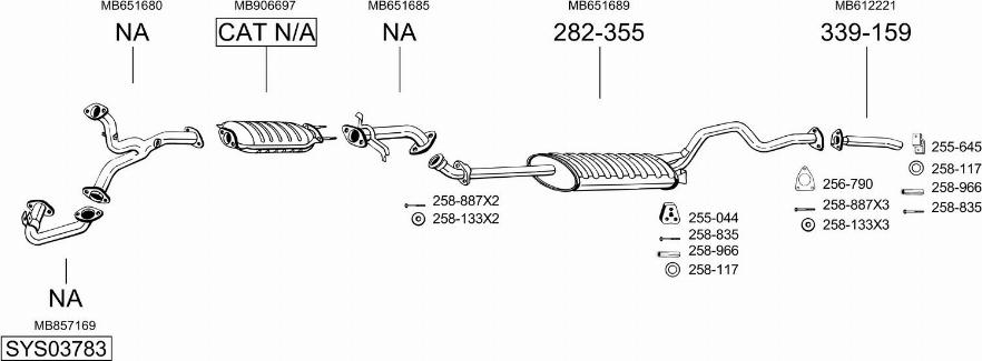 Bosal SYS03783 - Система випуску ОГ autocars.com.ua