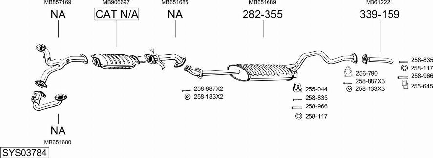 Bosal SYS03784 - Система випуску ОГ autocars.com.ua