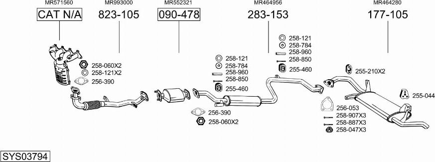 Bosal SYS03794 - Система випуску ОГ autocars.com.ua