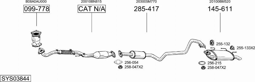 Bosal SYS03844 - Система випуску ОГ autocars.com.ua