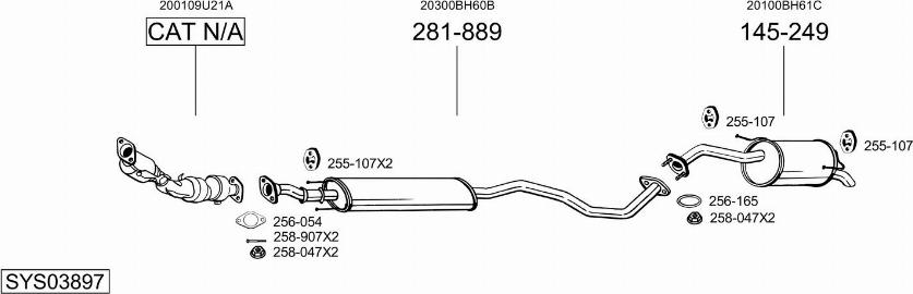 Bosal SYS03897 - Система випуску ОГ autocars.com.ua