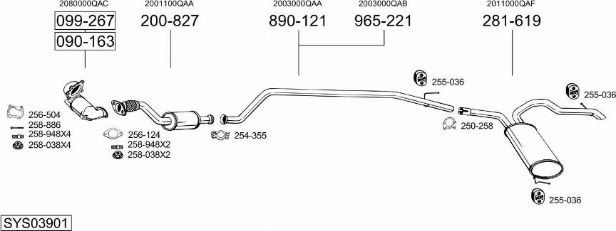 Bosal SYS03901 - Система випуску ОГ autocars.com.ua