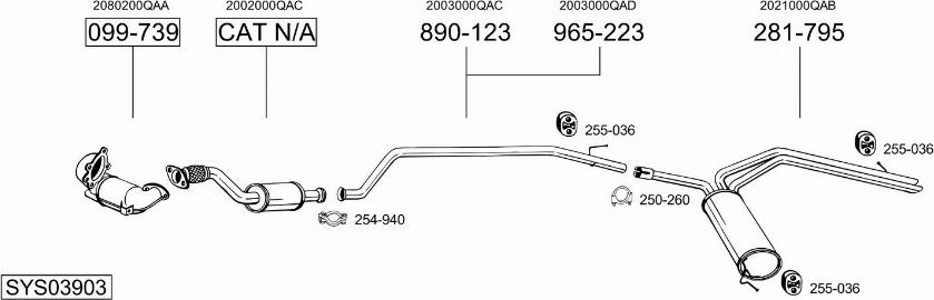 Bosal SYS03903 - Система випуску ОГ autocars.com.ua