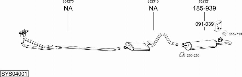 Bosal SYS04001 - Система випуску ОГ autocars.com.ua