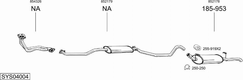 Bosal SYS04004 - Система випуску ОГ autocars.com.ua