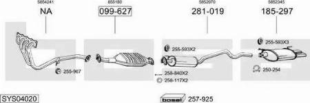 Bosal SYS04020 - Система випуску ОГ autocars.com.ua