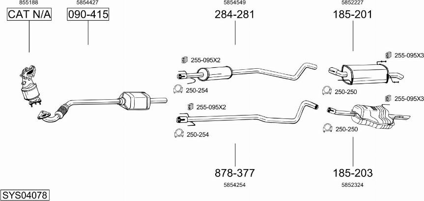 Bosal SYS04078 - Система выпуска ОГ avtokuzovplus.com.ua